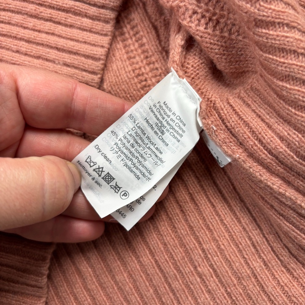 J.Crew Women's M Pink Balloon Sleeve Cable Knit Cardigan Cottagecore Preppy - Picture 4 of 5